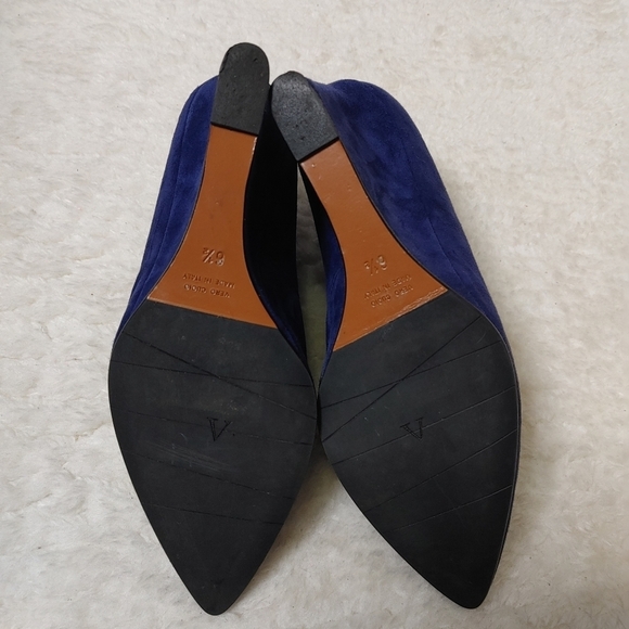 AQUATALIA Blue Suede Wedge Ankle Boots 6.5 - Picture 9 of 12